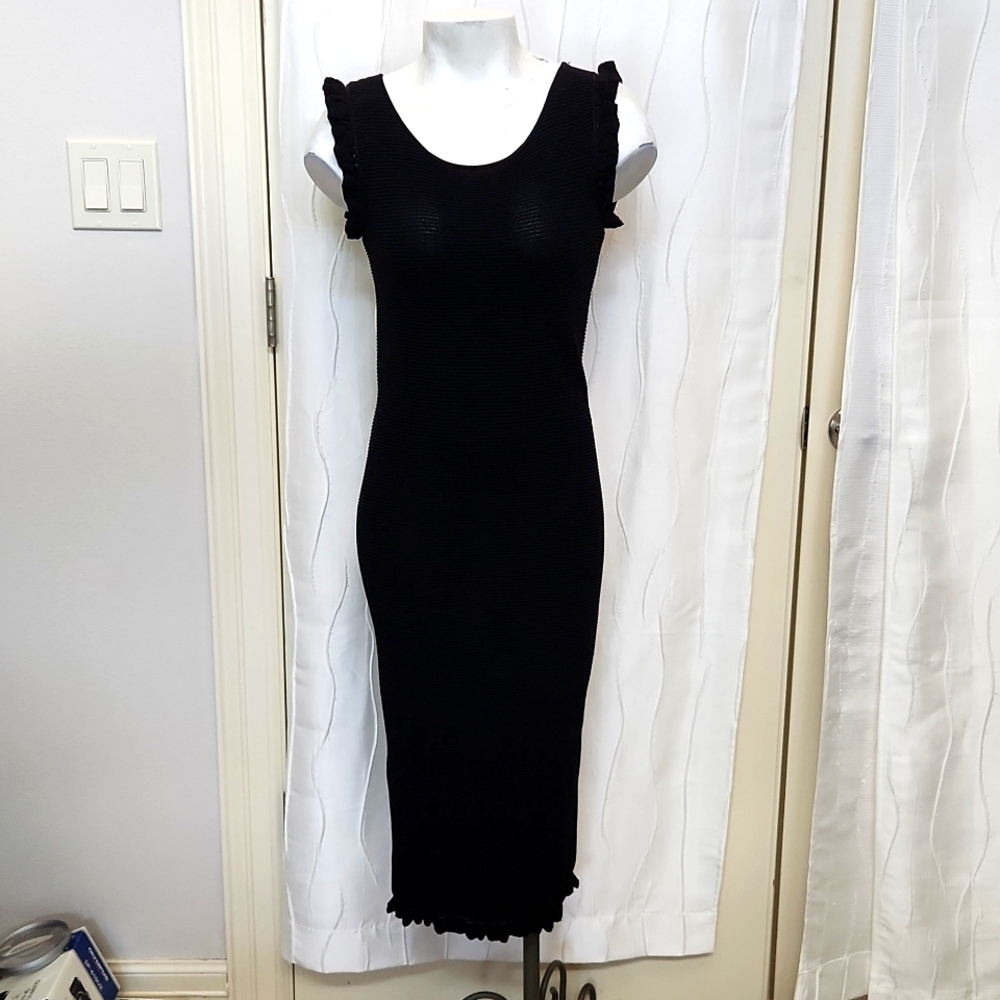 NWT Max Studio Specialty Products Black Knit Maxi Sleeveless Dress
